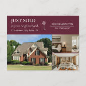 Classic Key Just Sold Maroon Real Estate Agent ポストカード (正面)