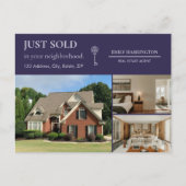 Classic Key Just Sold Purple Real Estate Agent ポストカード (正面)