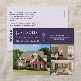 Classic Key Just Sold Purple Real Estate Agent ポストカード