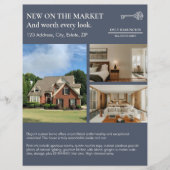 Classic Key Listing Gray Real Estate Agent チラシ (正面)