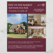 Classic Key Listing Maroon Real Estate Agent チラシ (正面)