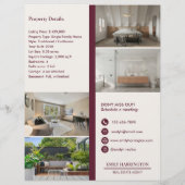 Classic Key Listing Maroon Real Estate Agent チラシ (裏面)