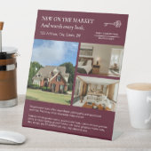 Classic Key Listing Maroon Real Estate Agent 台座サイン (インサイチュ)
