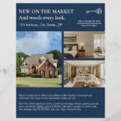 Classic Key Listing Navy Real Estate Agent チラシ (正面)