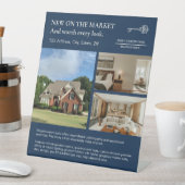 Classic Key Listing Navy Real Estate Agent 台座サイン (インサイチュ)