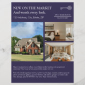 Classic Key Listing Purple Real Estate Agent チラシ (正面)