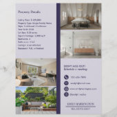 Classic Key Listing Purple Real Estate Agent チラシ (裏面)