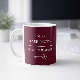 Classic Key Maroon Real Estate Agent コーヒーマグカップ