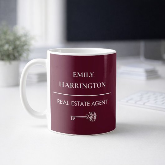 Classic Key Maroon Real Estate Agent コーヒーマグカップ