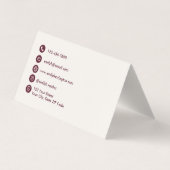 Classic Key QR Code Maroon Real Estate Agent 名刺 (裏面)