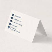 Classic Key QR Code Navy Real Estate Agent 名刺 (裏面)