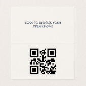 Classic Key QR Code Navy Real Estate Agent 名刺 (内部フラット)