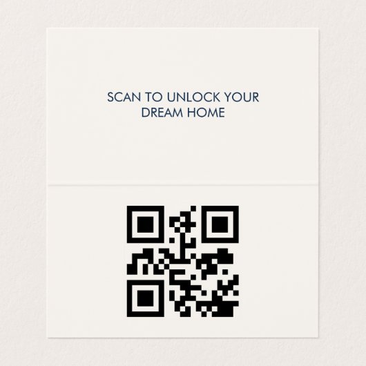 Classic Key QR Code Navy Real Estate Agent 名刺 (内部フラット)