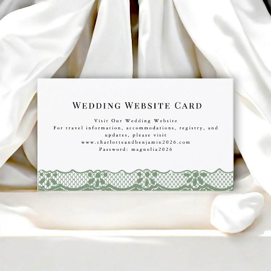 Classic Lace Border Wedding Website Enclosure Card エンクロージャーカード