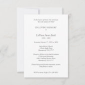 Classic Lace Photo Funeral Service Loved Ones ノートカード (裏面)