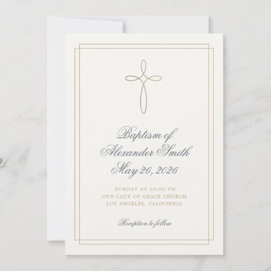 Classic Lamb of God Baptism Announcement 招待状 (正面)