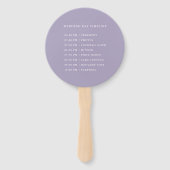 Classic Lavender Crest Wedding Ceremony Timeline ハンドファン (裏面)