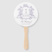 Classic Lavender Crest Wedding Ceremony Timeline ハンドファン (正面)