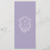 Classic Lavender Floral Border Wedding メニュー (裏面)