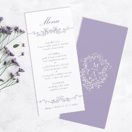 Classic Lavender Floral Border Wedding メニュー