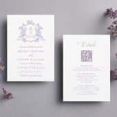 Classic Lavender Floral Crest Wedding All in One 招待状