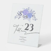 Classic Lavender Grey Wedding Table Card 台座サイン (正面)