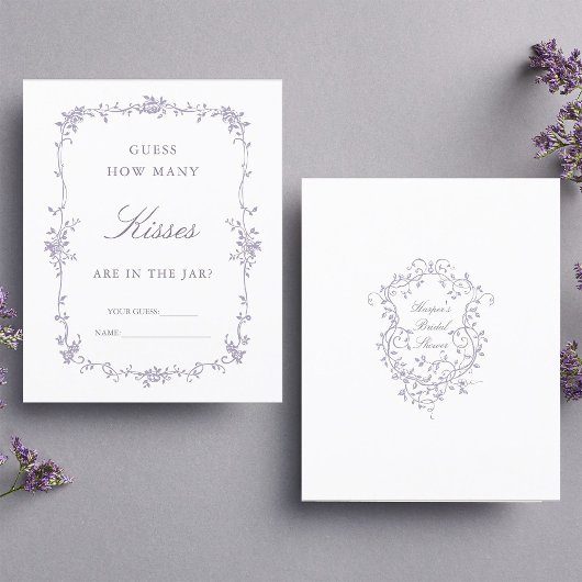 Classic Lavender 'Guess How Many' Bridal Game
