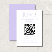 Classic Lavender Minimalist Wedding QR Code 出欠カード