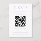 Classic Lavender Minimalist Wedding QR Code 出欠カード (正面)