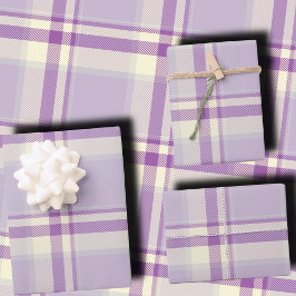 Classic Lavender Plaid Elegant Holiday Christmas ラッピングペーパーシート
