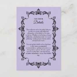 Classic Lavender Purple Ornately Framed Wedding エンクロージャーカード