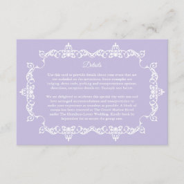 Classic Lavender Purple Ornately Framed Wedding エンクロージャーカード