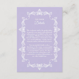 Classic Lavender Purple Ornately Framed Wedding エンクロージャーカード