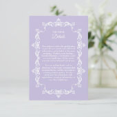 Classic Lavender Purple Ornately Framed Wedding エンクロージャーカード (スタンド正面)