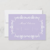 Classic Lavender Purple Ornately Framed Wedding 出欠カード (裏面)