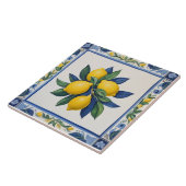 Classic Lemons Blue Green Yellow White Traditional タイル (側面)