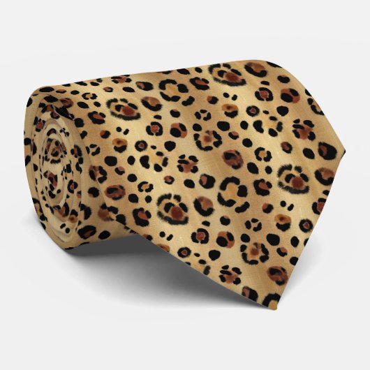 Classic Leopard Print Pattern ネクタイ (ロール)