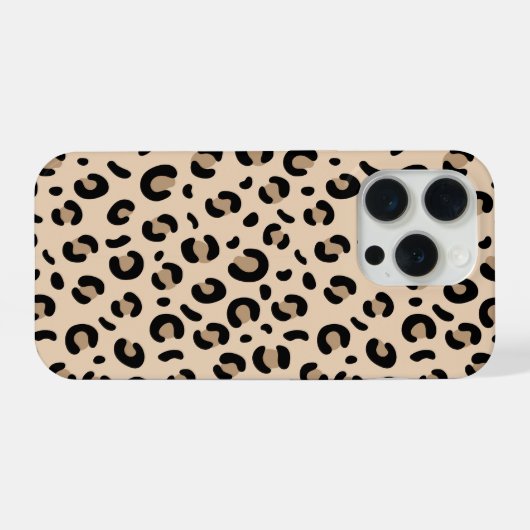 Classic Leopard Print Phone Case Stylish Animal Pa iPhoneケース (裏面横)