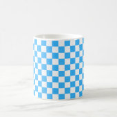 Classic light blue checkerboard コーヒーマグカップ (中央)