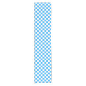 Classic light blue checkerboard  ショートテーブルランナー (正面)