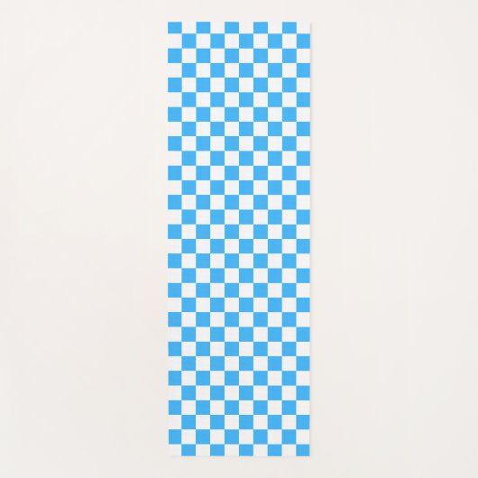 Classic light blue checkerboard  ヨガマット (正面)