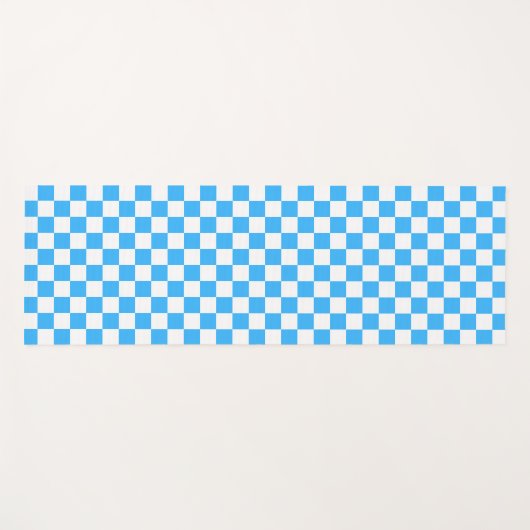 Classic light blue checkerboard  ヨガマット (正面(横))