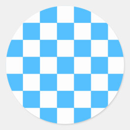 Classic light blue checkerboard  ラウンドシール