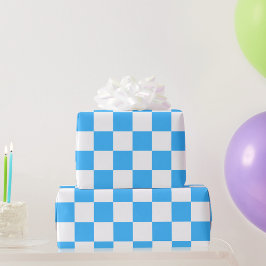 Classic light blue checkerboard  ラッピングペーパー