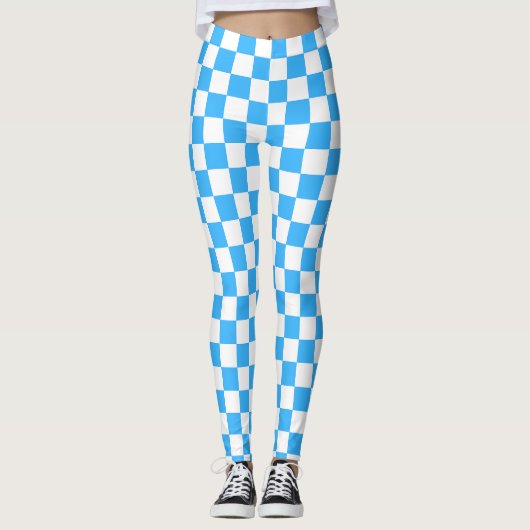 Classic light blue checkerboard  レギンス (正面)