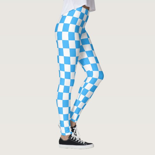 Classic light blue checkerboard  レギンス (右)