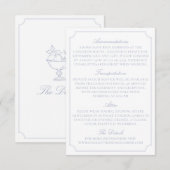 Classic Light Blue Fruit Bowl Wedding Details Card エンクロージャーカード (正面/裏面)