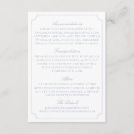 Classic Light Blue Fruit Bowl Wedding Details Card エンクロージャーカード