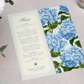 Classic Light Blue Stripes Hydrangea Wedding メニュー
