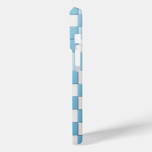 Classic Light Blue & White Checkered Phone Case  Case-Mate iPhoneケース (裏面 / 左)